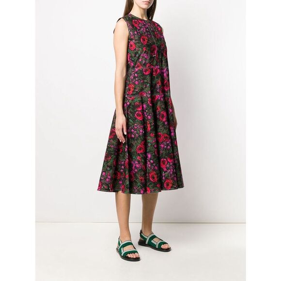 NWT Marni Sleeveless Floral Poplin Starlight A-Line Dress Size US 8 $1390 - Picture 2 of 11